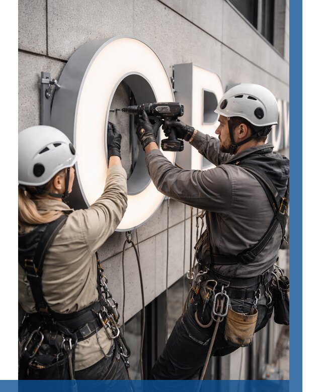 Монтаж световых букв в Чебоксарах от 3085 р. под ключ ВЫСОТНИК-Чбк