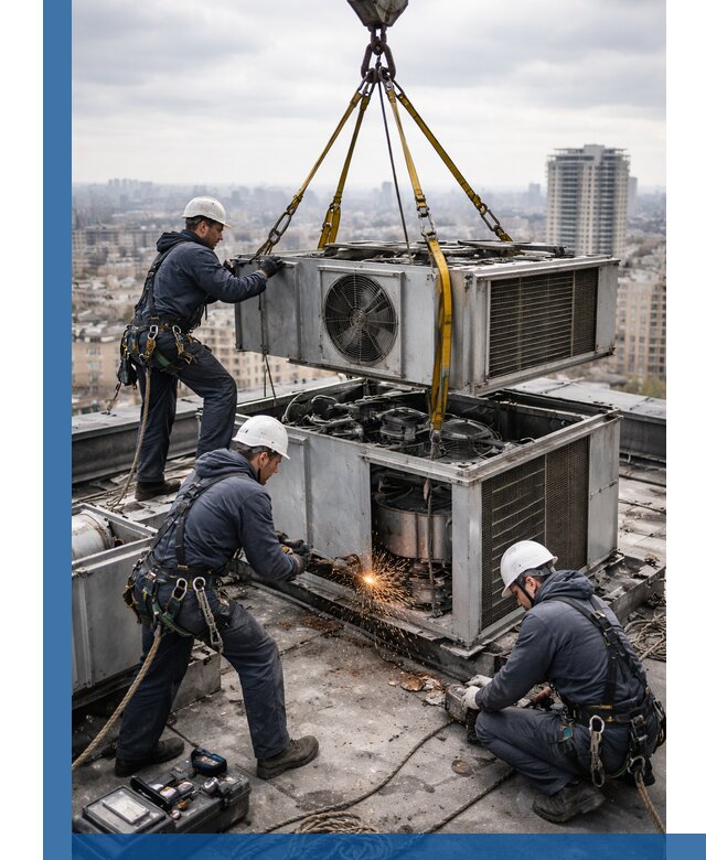 Демонтаж крышной установки в Чебоксарах любой сложности