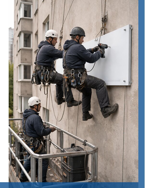 Монтаж табличек и указателей в Чебоксарах от 3599 р. | ВЫСОТНИК-Чбк