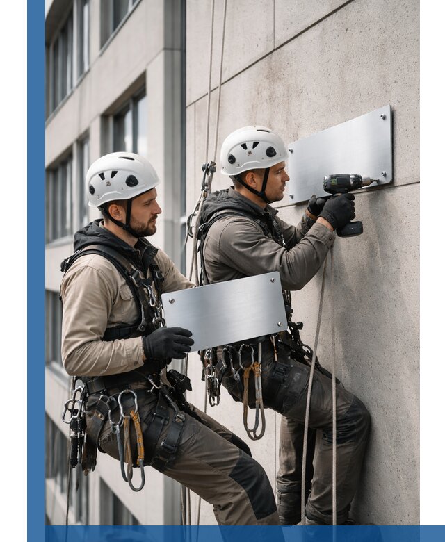 Монтаж табличек и указателей в Чебоксарах для зданий и сооружений