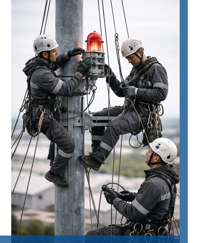 Монтаж заградительных огней в Чебоксарах от 8741 р. | ВЫСОТНИК-Чбк