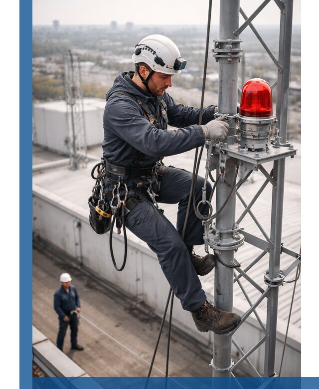 Монтаж заградительных огней и обслуживание объектов в Чебоксарах