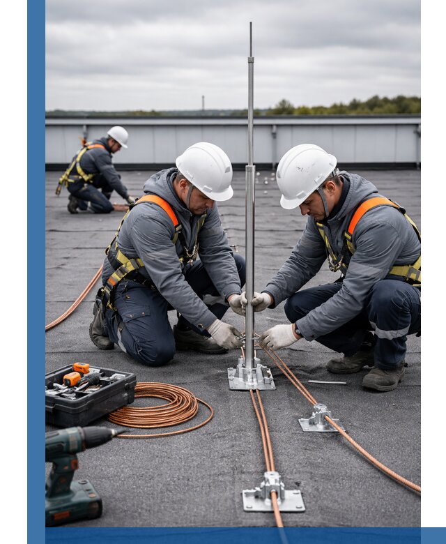 Монтаж молниезащиты на кровле в Чебоксарах под ключ с гарантией