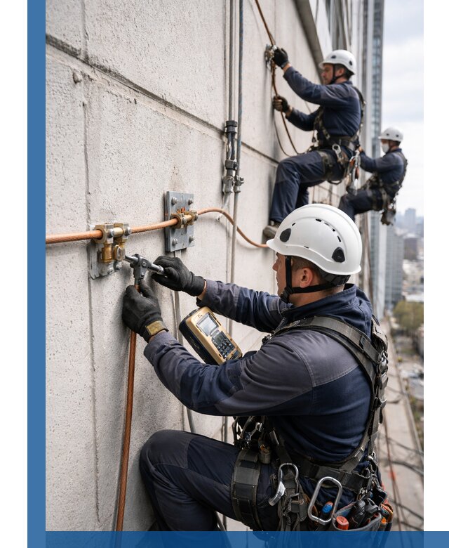 Монтаж системы заземления здания и молниезащиты в Чебоксарах