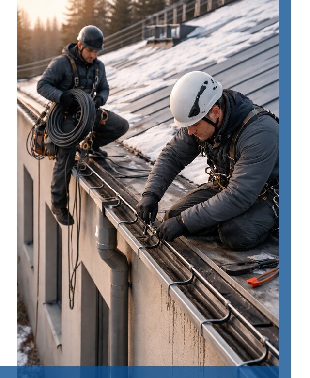 Монтаж греющего кабеля на кровле в Чебоксарах от 463 р. | ВЫСОТНИК-Чбк