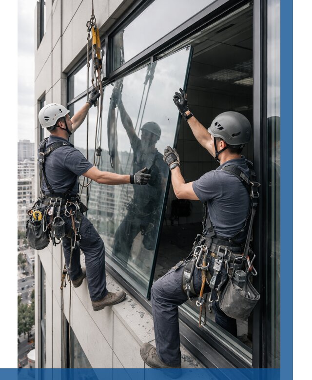 Замена стеклопакетов на высоте в Чебоксарах от 5656 р. | ВЫСОТНИК-Чбк