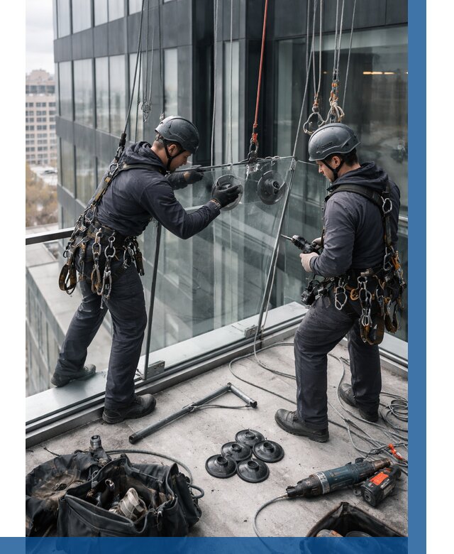 Монтаж стеклянных ограждений в Чебоксарах от 2571 р. | ВЫСОТНИК-Чбк