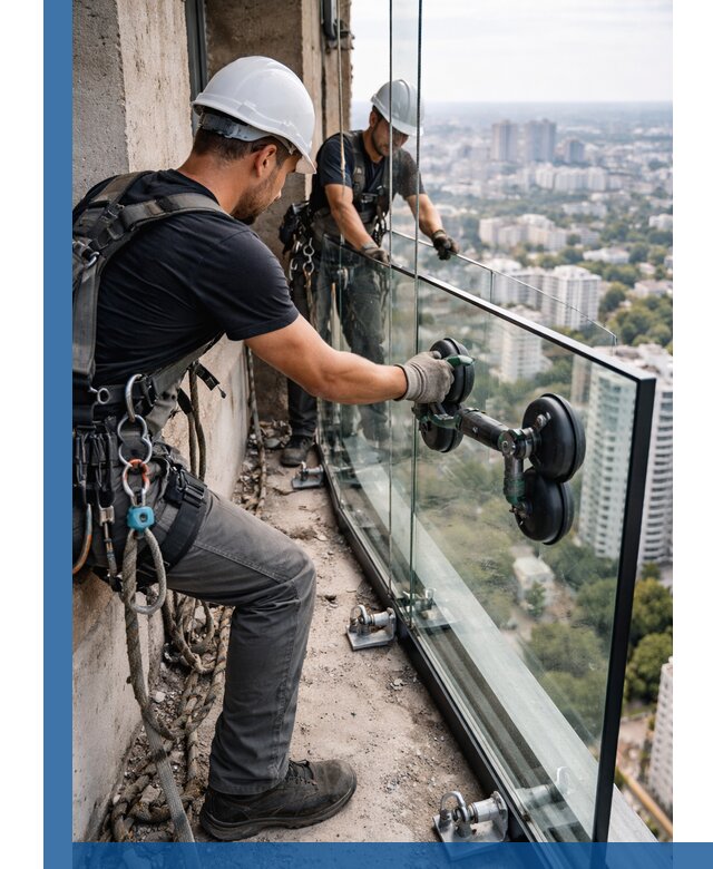 Монтаж стеклянных ограждений под ключ с гарантией в Чебоксарах