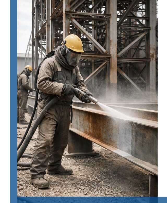 Пескоструйная очистка металлоконструкций в Чебоксарах промышленная