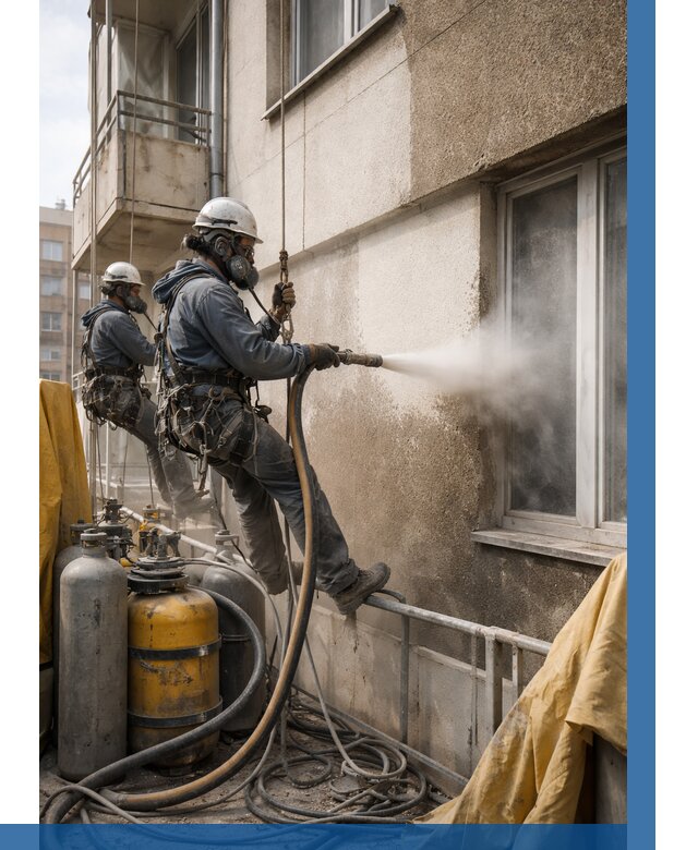 Пескоструйная очистка фасада в Чебоксарах от 668 р. | ВЫСОТНИК-Чбк