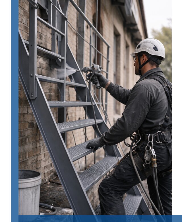 Покраска и антикоррозионная защита пожарных лестниц в Чебоксарах