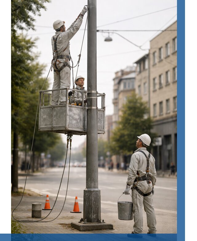 Покраска опор освещения в Чебоксарах от 5142 р. | ВЫСОТНИК-Чбк