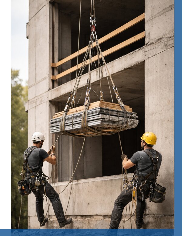 Подъем материала на этаж веревками в Чебоксарах от 1543 р. | ВЫСОТНИК-Чбк