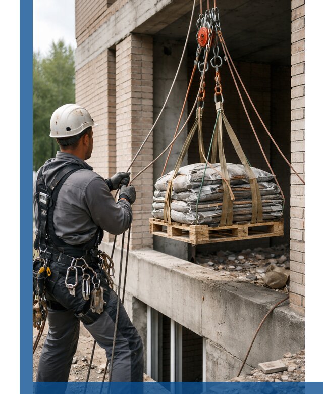 Подъем материалов на этаж веревками в Чебоксарах оперативно