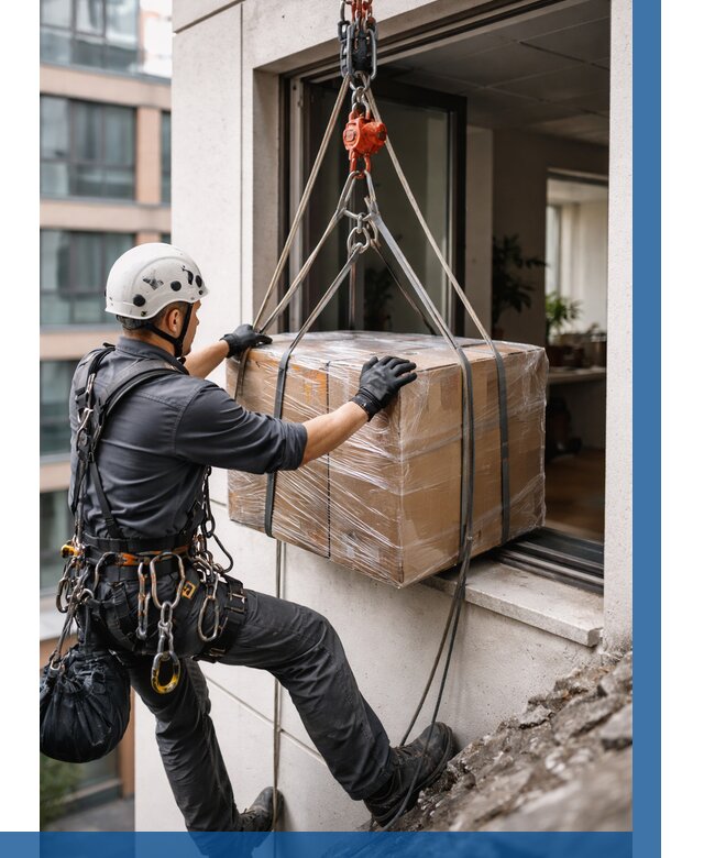 Подъем груза через окно в Чебоксарах от 4628 р. | ВЫСОТНИК-Чбк