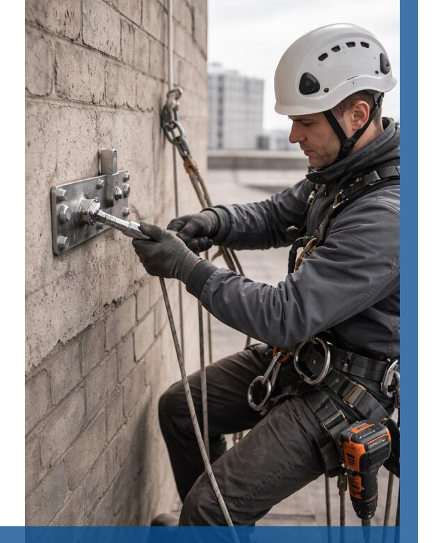 Установка анкерных точек в Чебоксарах от 3599 р. | ВЫСОТНИК-Чбк