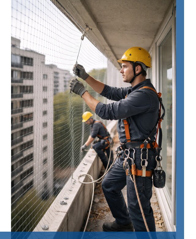 Монтаж сетки от птиц в Чебоксарах от 4628 р. | ВЫСОТНИК-Чбк