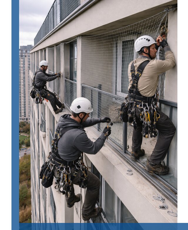 Профессиональный монтаж защитной сетки от птиц в Чебоксарах